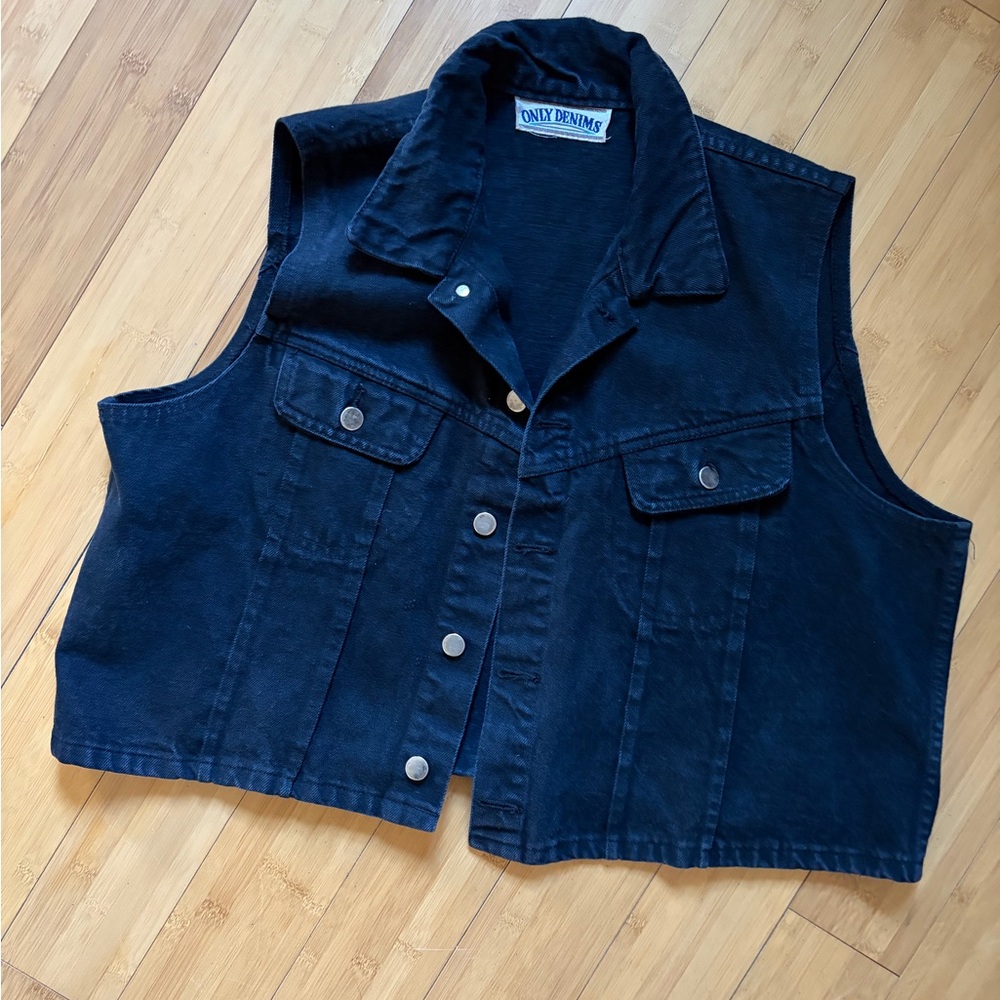 Women's Black Denim Vest